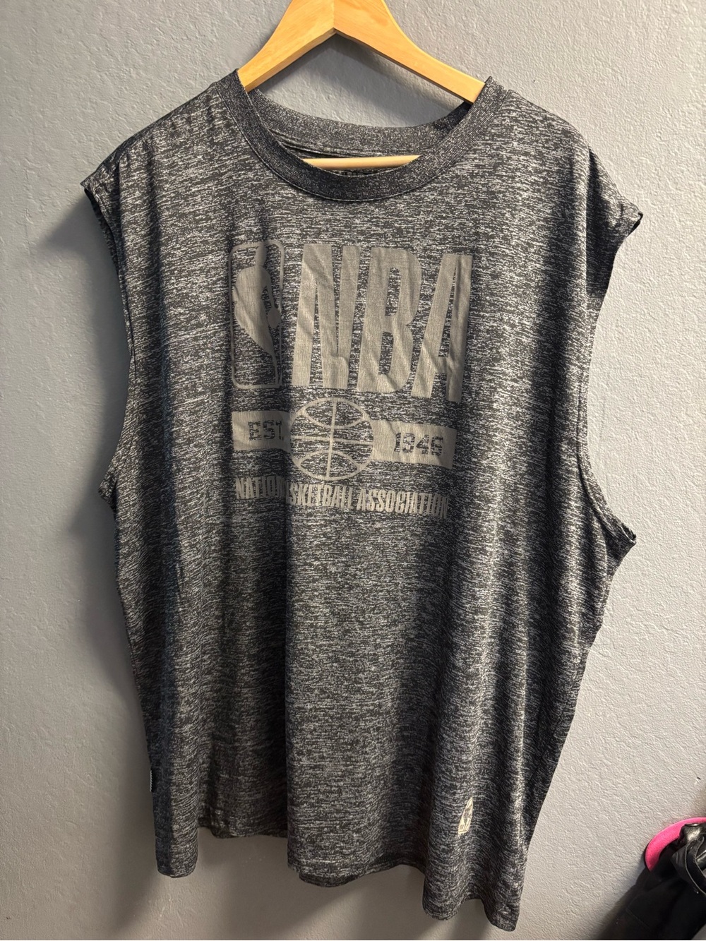 NBA Men's Size 3XL Basketball Activewear Top Reflective Black/Gray